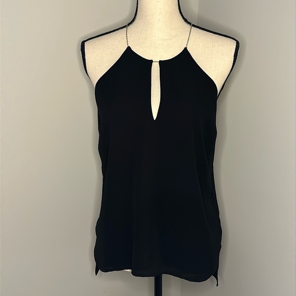 Express Tops - Black Sleeveless With Silver Chain Detail​